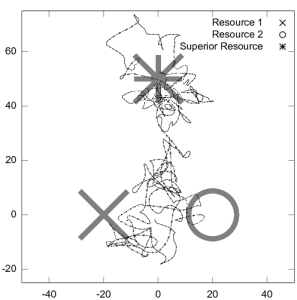 Chemotactic Behaviour of Adaptive Protocell Simulation